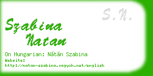 szabina natan business card